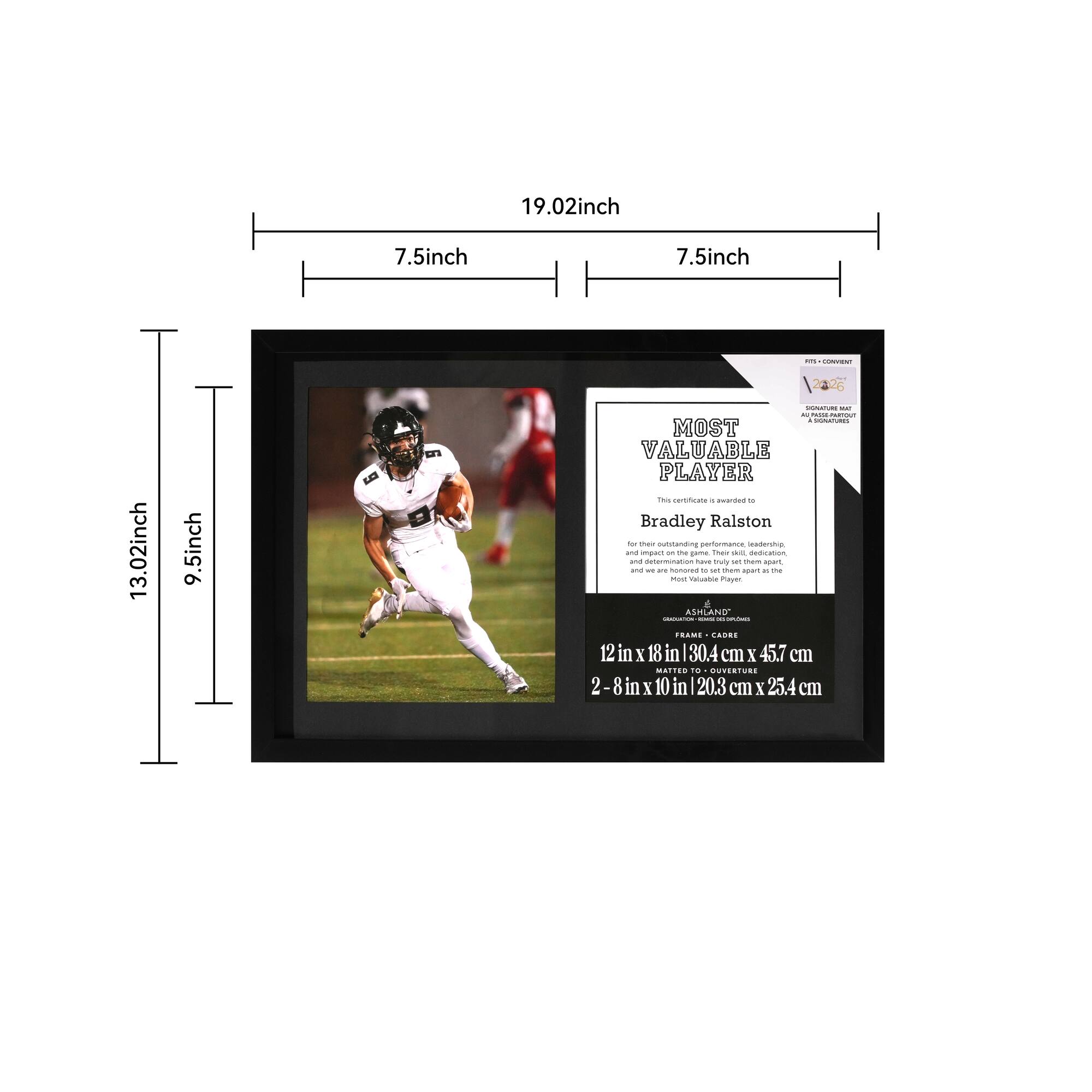 2 Opening 8" x 10" MVP Plastic Frame, Graduation by Ashland®